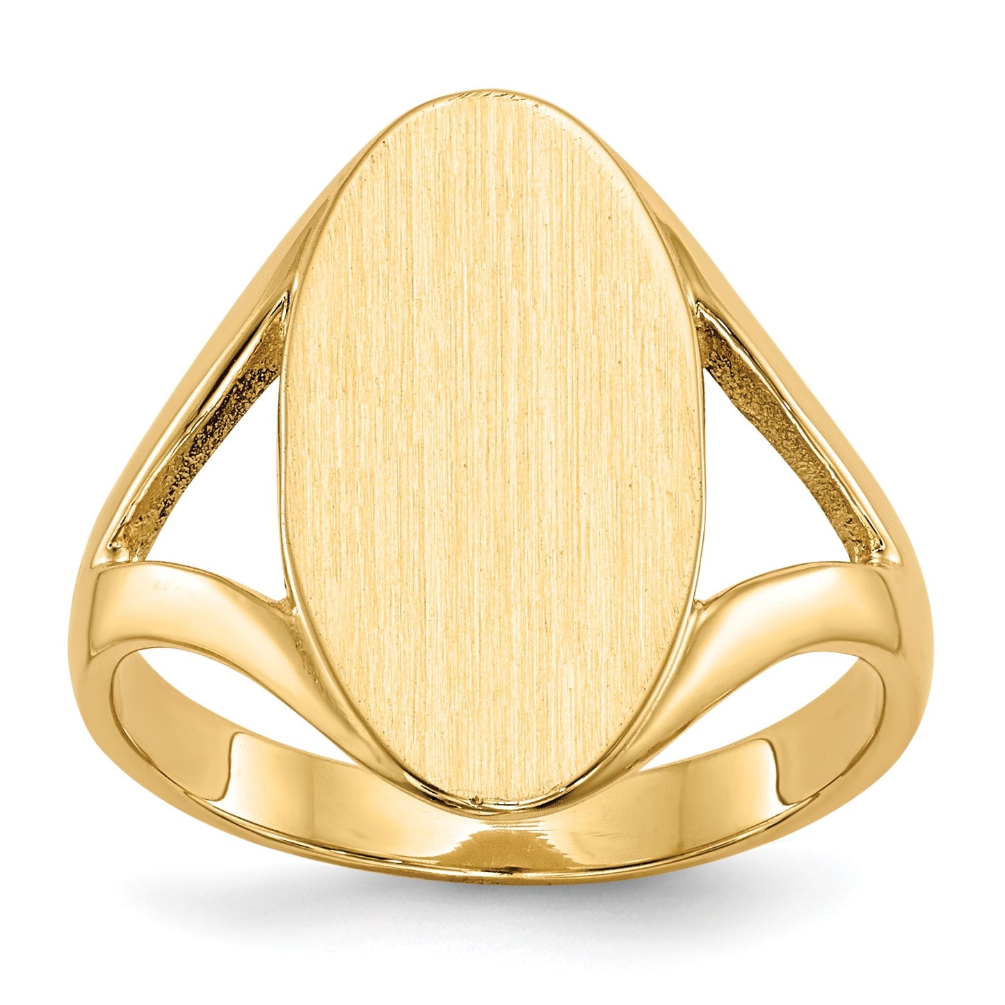 14k 9.0x16.5mm Oval Closed Back Signet Ring