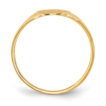 14k 8.5x12.0mm Oval Open Back Signet Ring