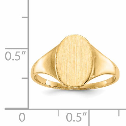 14k 8.5x12.0mm Oval Open Back Signet Ring