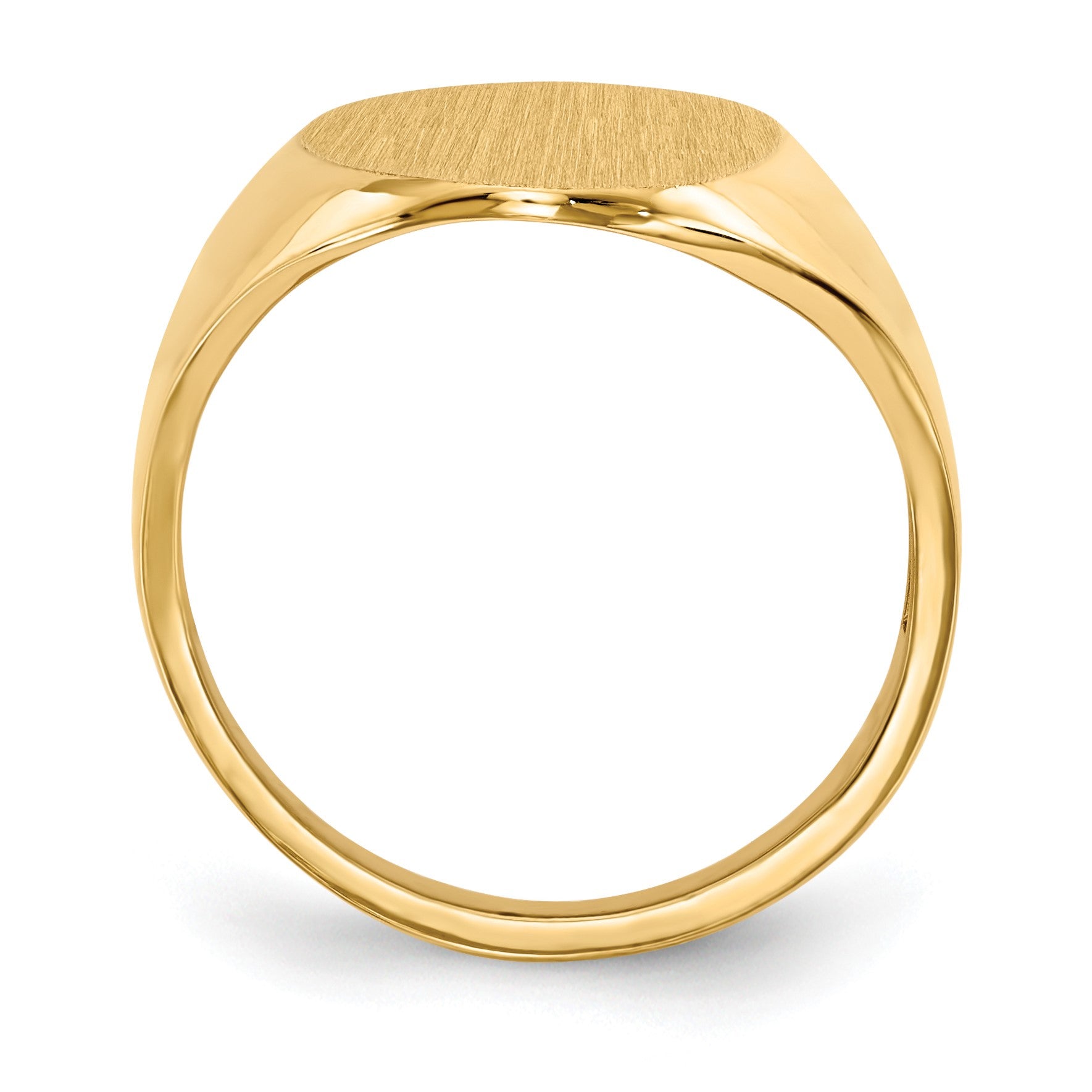 14k 12.0x17.0mm Oval Open Back Signet Ring