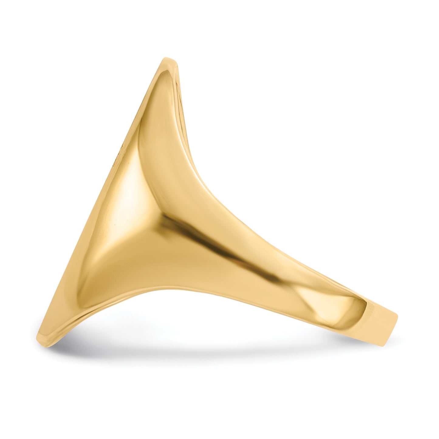 14k 12.0x17.0mm Oval Open Back Signet Ring