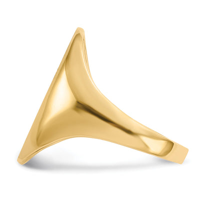 14k 12.0x17.0mm Oval Open Back Signet Ring