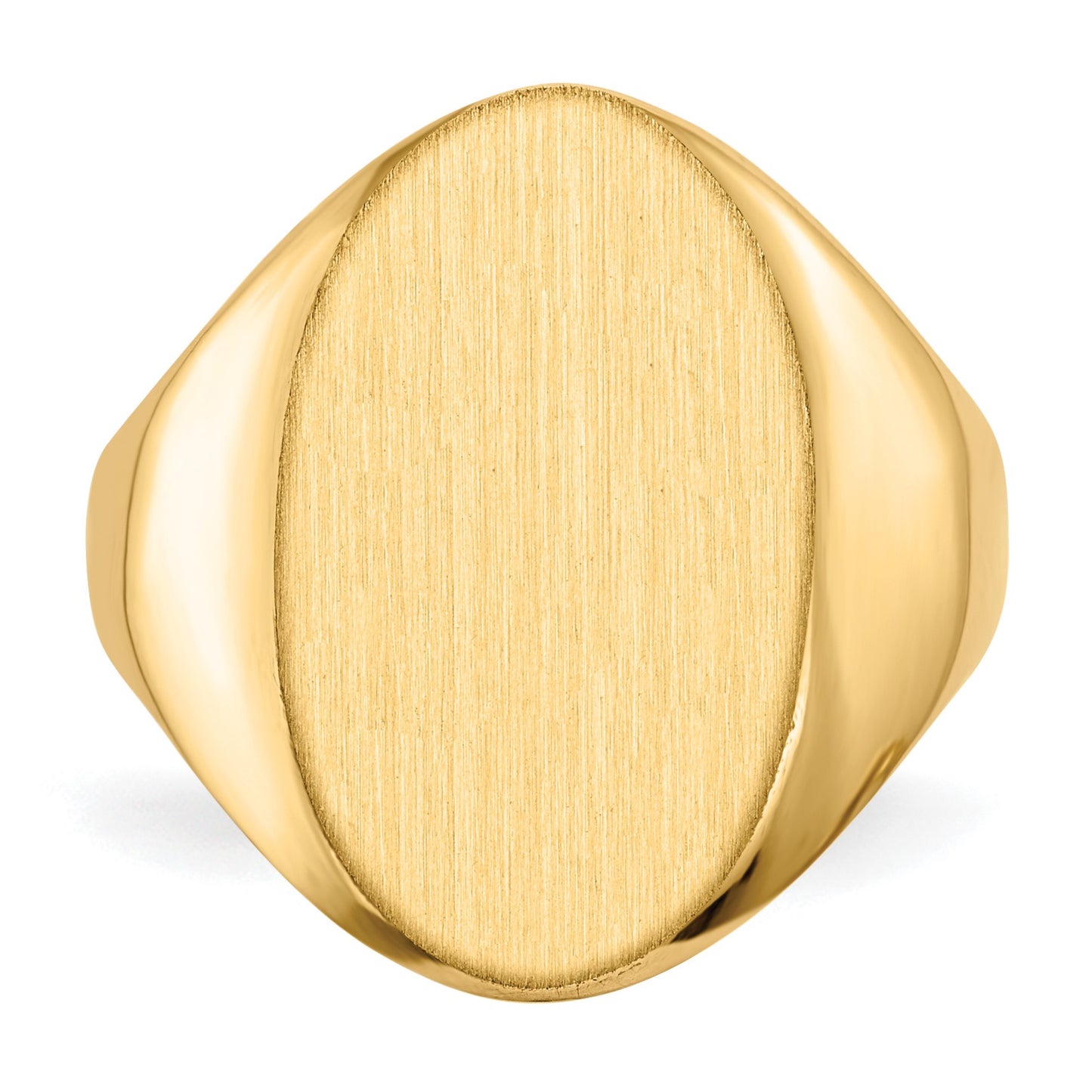 14k 12.0x17.0mm Oval Open Back Signet Ring