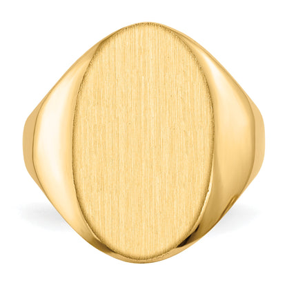 14k 12.0x17.0mm Oval Open Back Signet Ring