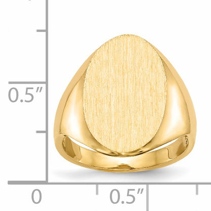 14k 12.0x17.0mm Oval Open Back Signet Ring