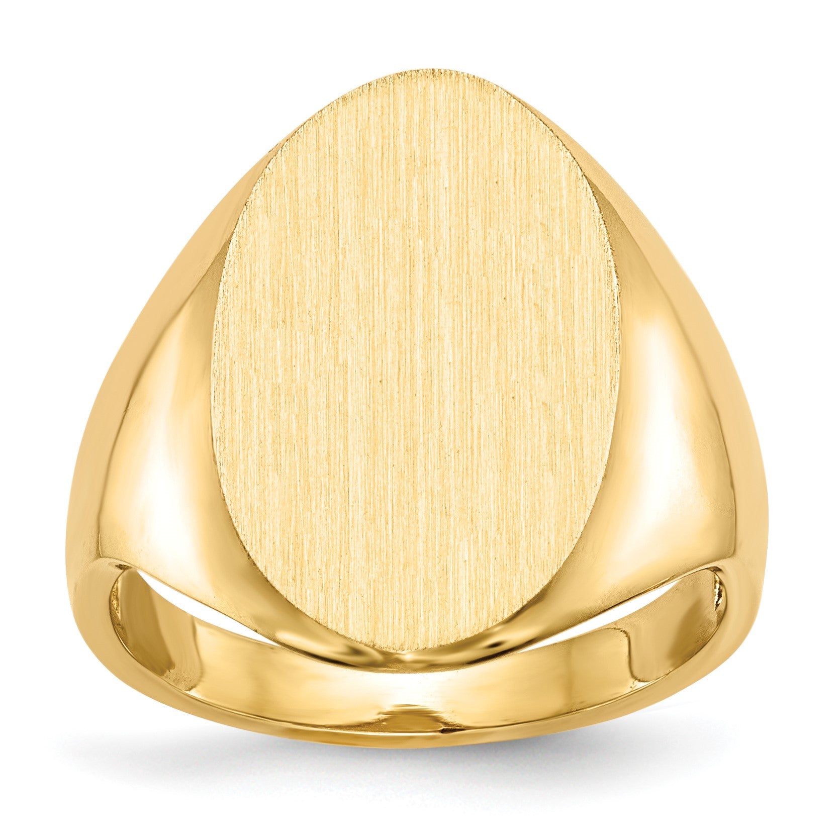 14k 12.0x17.0mm Oval Open Back Signet Ring