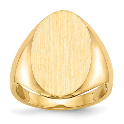 14k 12.0x17.0mm Oval Open Back Signet Ring