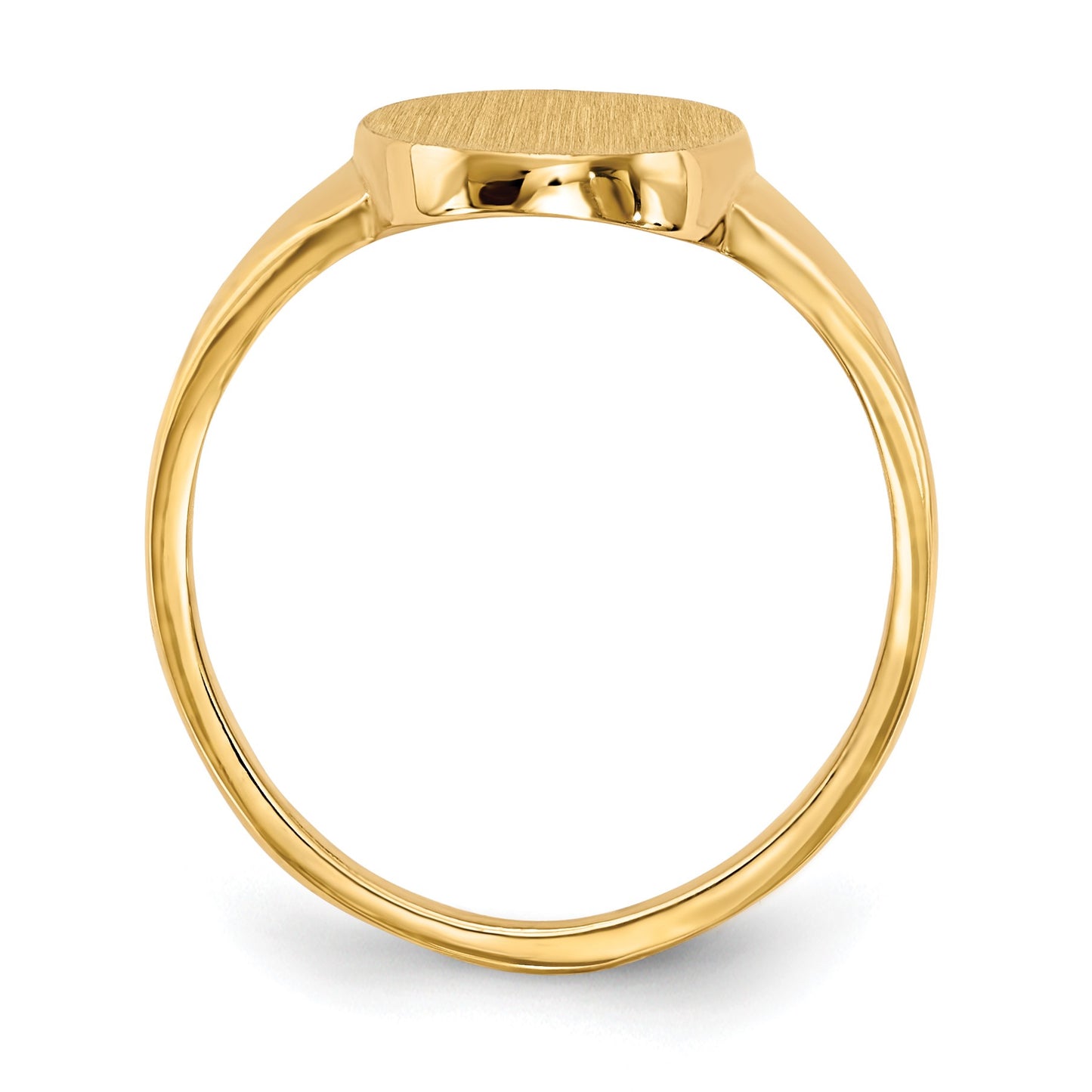 14k 9.0x14.5mm Oval Closed Back Signet Ring