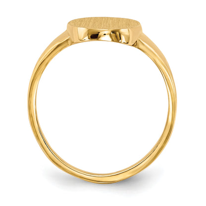 14k 9.0x14.5mm Oval Closed Back Signet Ring