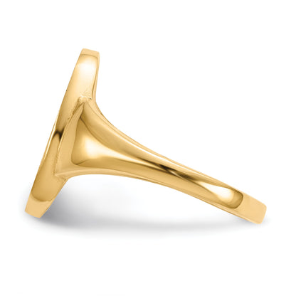 14k 9.0x14.5mm Oval Closed Back Signet Ring