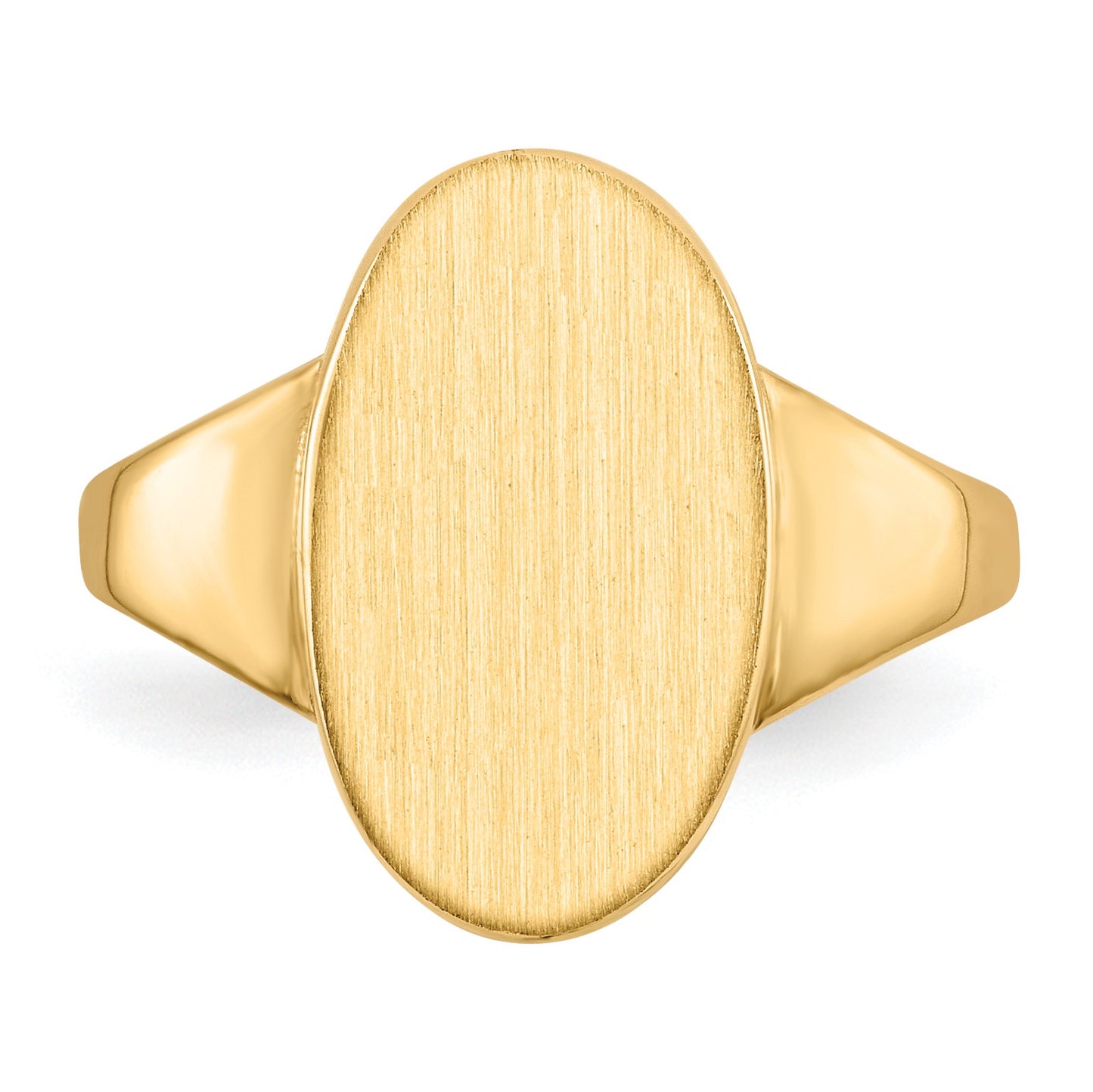 14k 9.0x14.5mm Oval Closed Back Signet Ring