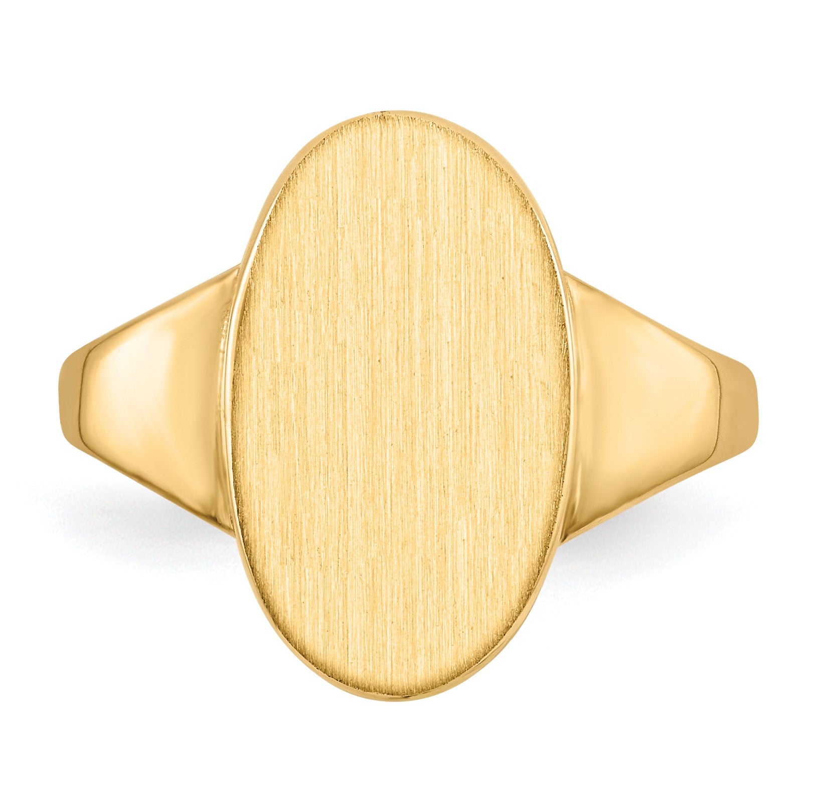 14k 9.0x14.5mm Oval Closed Back Signet Ring