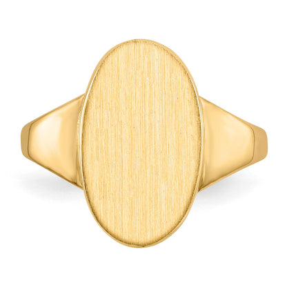 14k 9.0x14.5mm Oval Closed Back Signet Ring