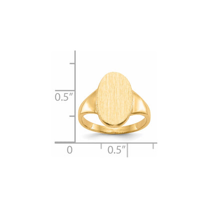 14k 14.5x9.0mm Closed Back Signet Ring