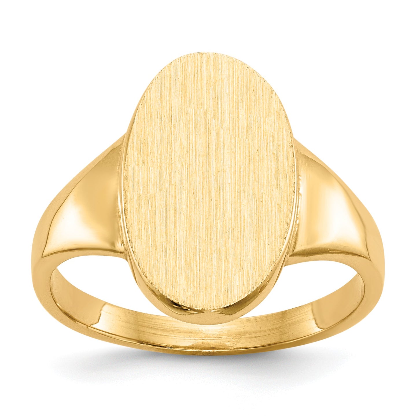 14k 9.0x14.5mm Oval Closed Back Signet Ring