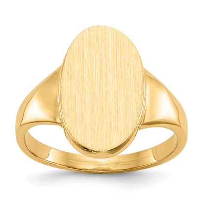 14k 9.0x14.5mm Oval Closed Back Signet Ring