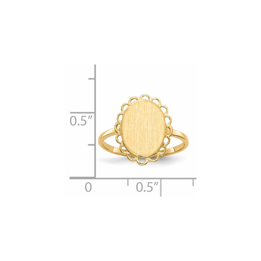 14k 12.0x9.0mm Open Back Signet Ring