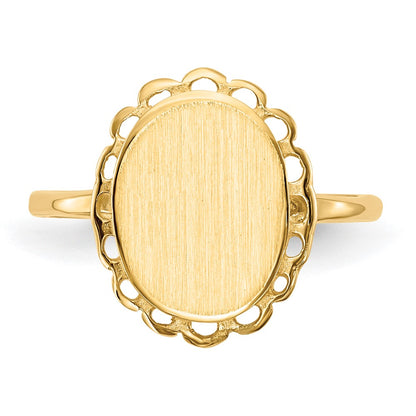 14k 11.5x9.0mm Open Back Signet Ring