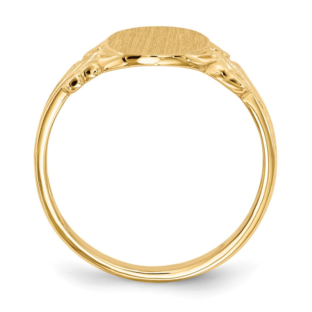 14k 10.0x8.0mm Open Back Signet Ring