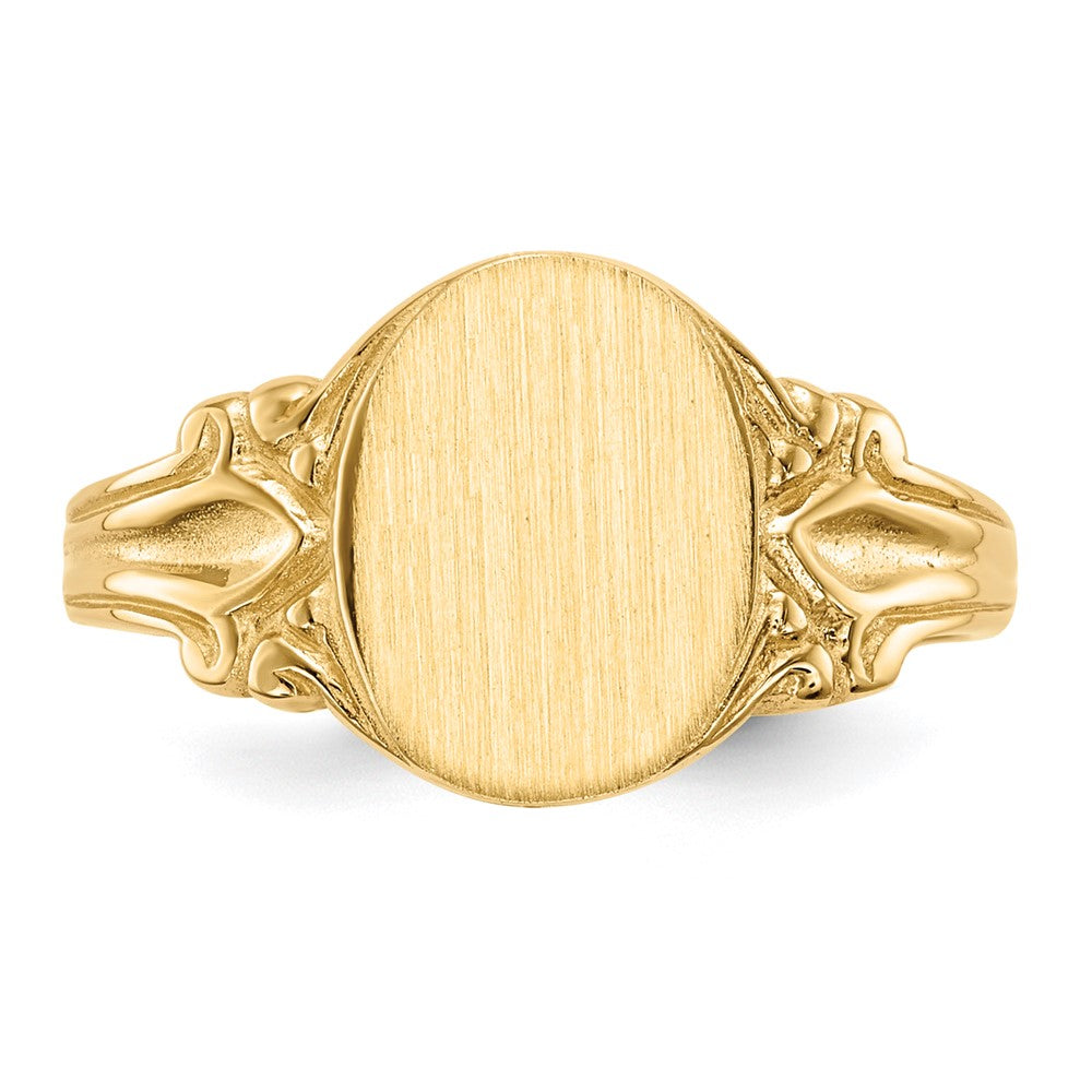 14k 10.0x8.0mm Open Back Signet Ring