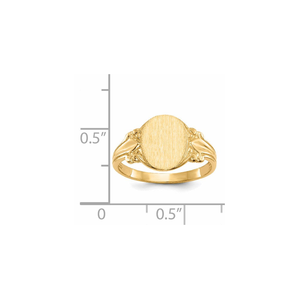 14k 10.0x8.0mm Open Back Signet Ring