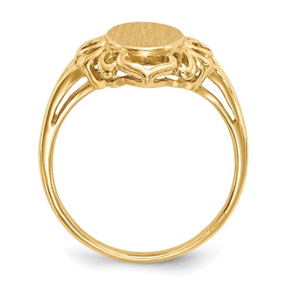 14k 10.5x7.5mm Open Back Signet Ring