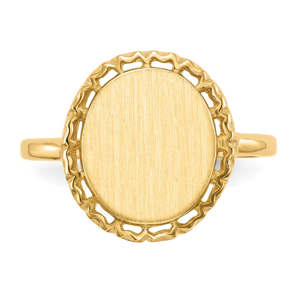 14k 12.5x11.0mm Open Back Signet Ring