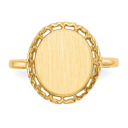 14k 12.5x11.0mm Open Back Signet Ring