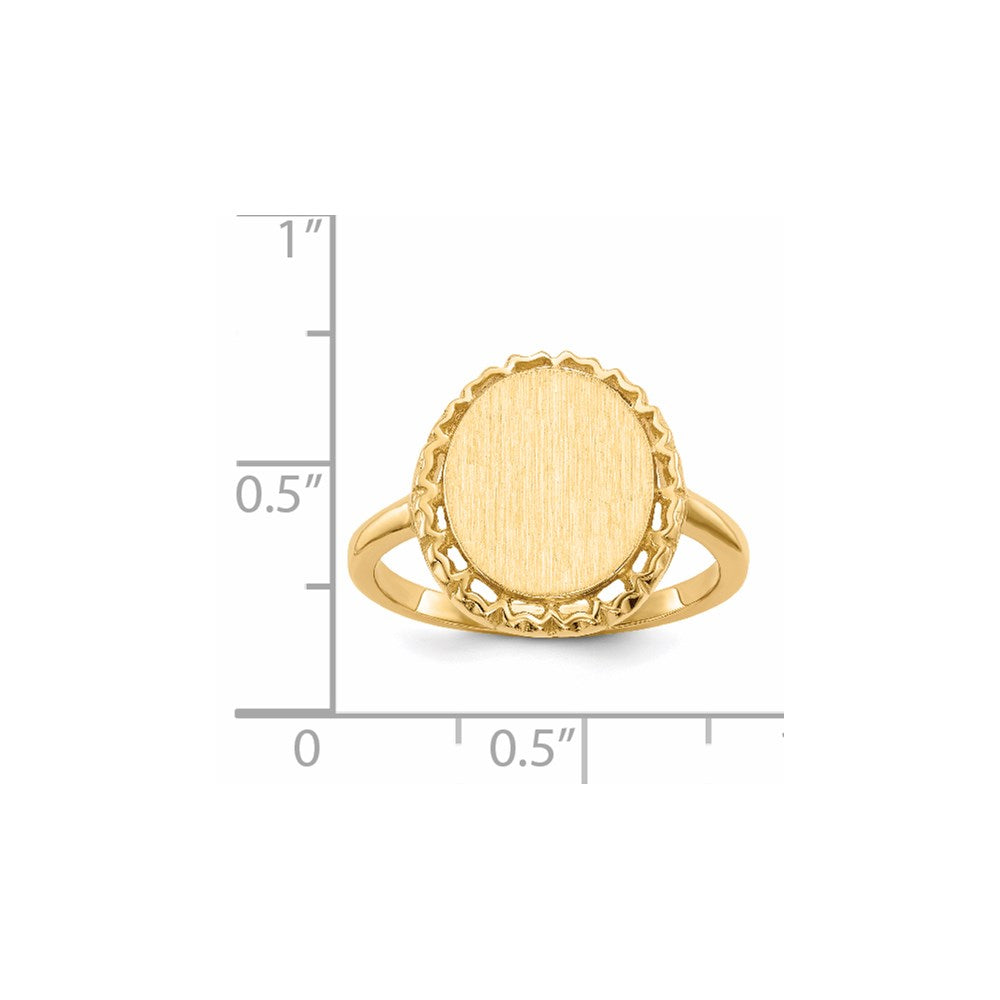 14k 12.5x11.0mm Open Back Signet Ring