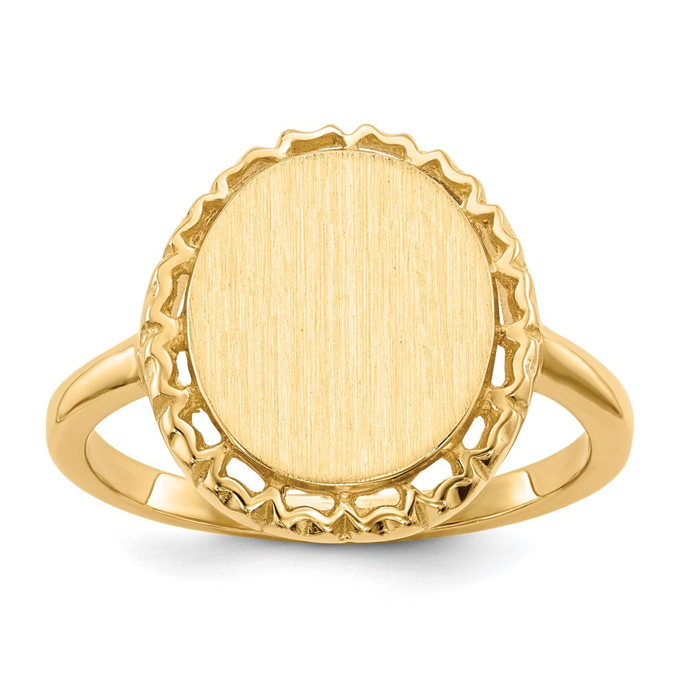 14k 12.5x11.0mm Open Back Signet Ring