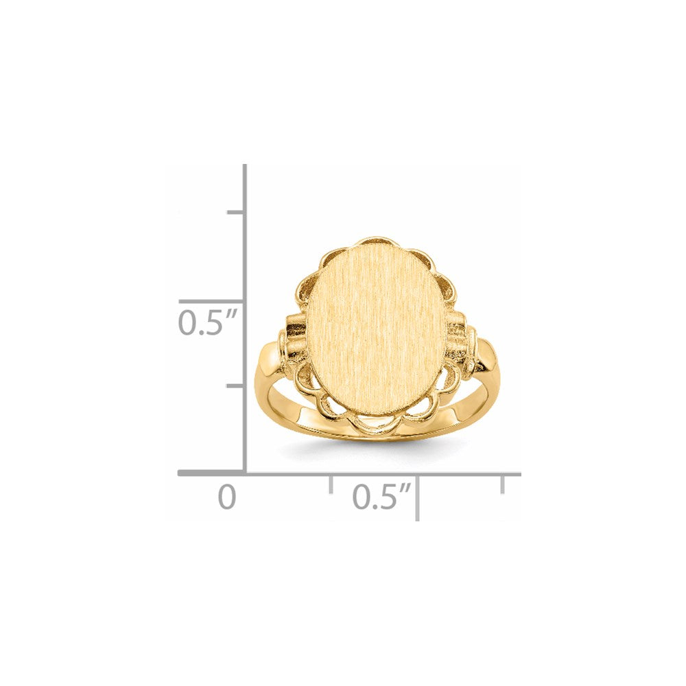 14k 14.0x10.5mm Open Back Signet Ring