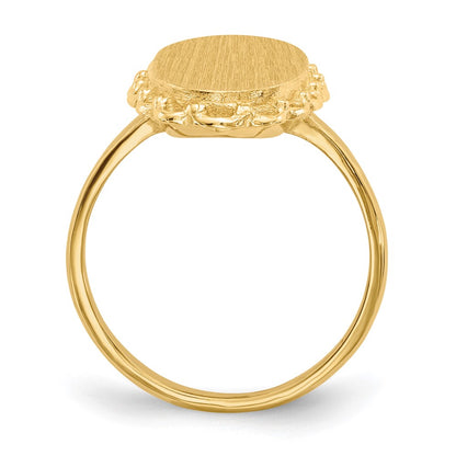 14k 16.0x9.0mm Open Back Signet Ring