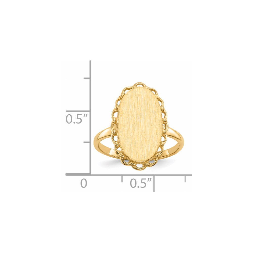 14k 16.0x9.0mm Open Back Signet Ring