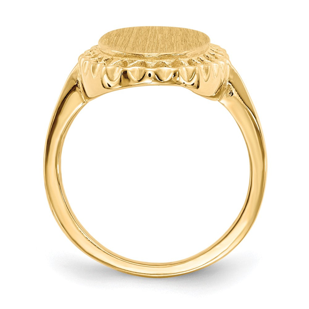 14k 16.5x9.5mm Open Back Signet Ring