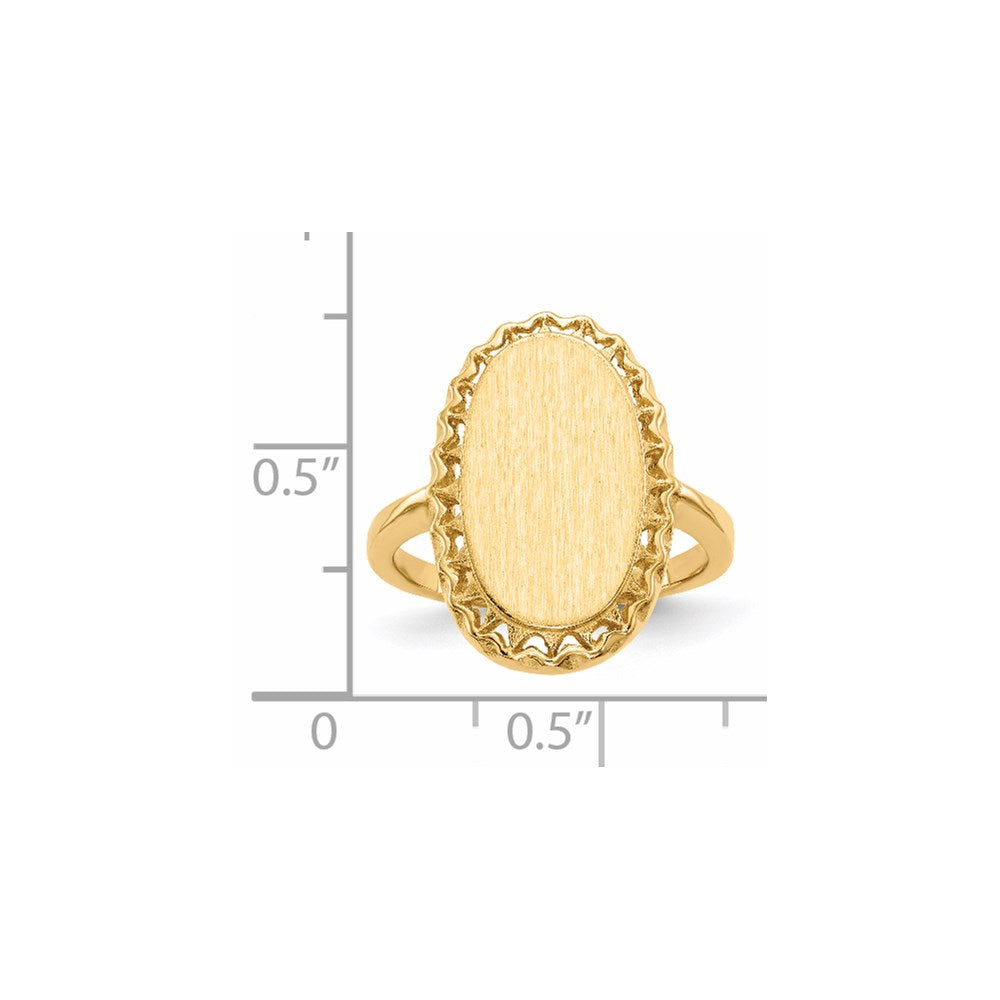 14k 16.5x9.5mm Open Back Signet Ring