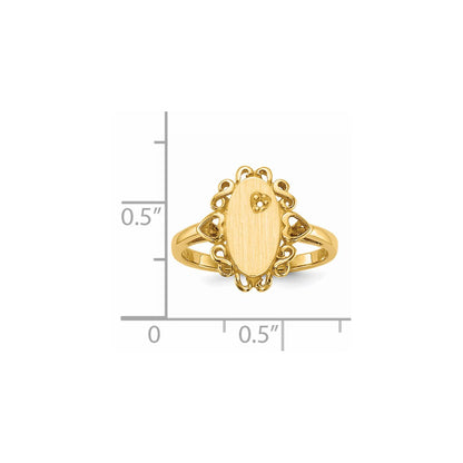 14k 11.5x6.0mm Open Back Diamond Signet Ring Mounting