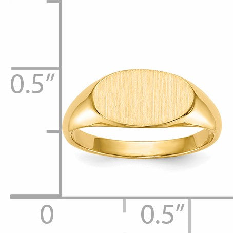 14k 11.0x6.5mm Closed Back Size 4 Childs Oval Signet Ring