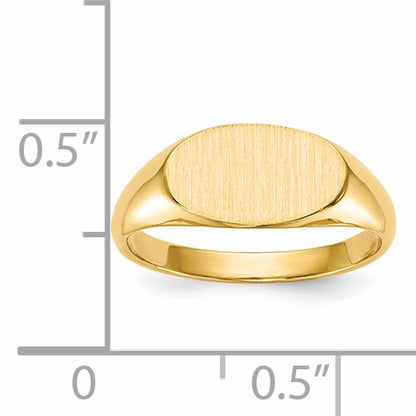 14k 11.0x6.5mm Closed Back Size 4 Childs Oval Signet Ring