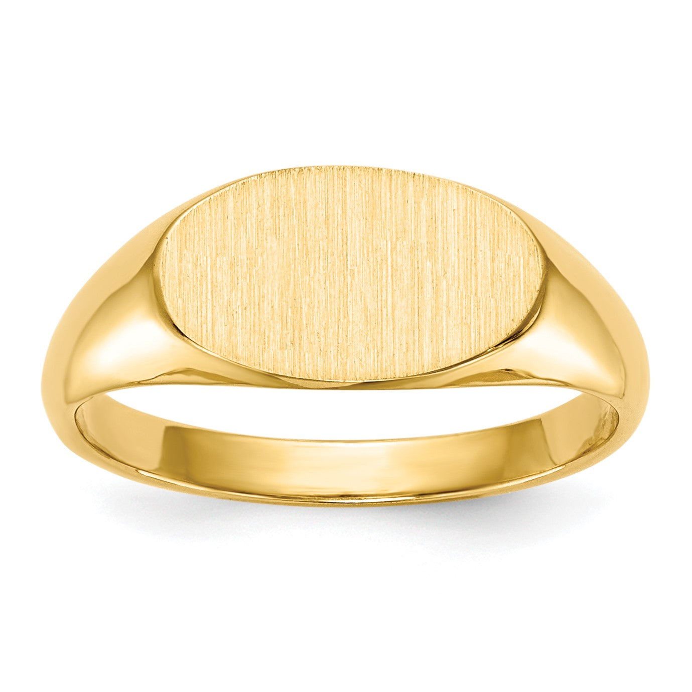 14k 11.0x6.5mm Closed Back Size 4 Childs Oval Signet Ring