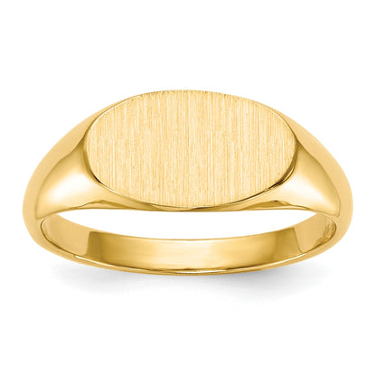 14k 11.0x6.5mm Closed Back Size 4 Childs Oval Signet Ring