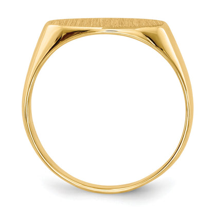 14k 13.5x7.0mm East-West Oval Closed Back Signet Ring