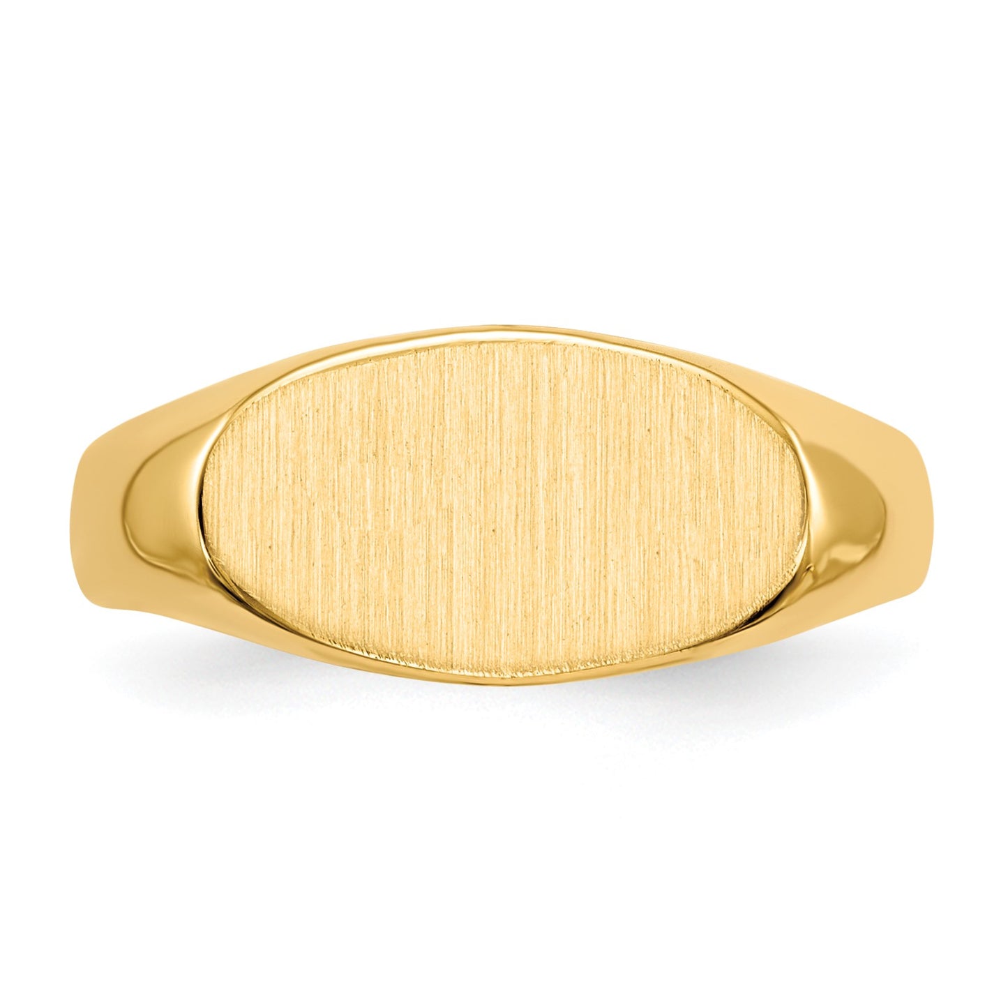14k 13.5x7.0mm East-West Oval Closed Back Signet Ring