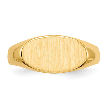 14k 13.5x7.0mm East-West Oval Closed Back Signet Ring