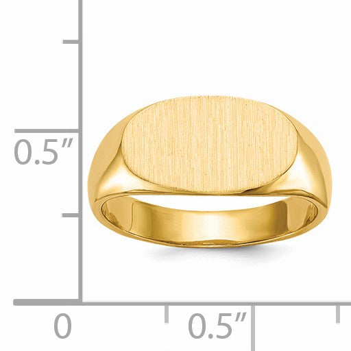14k 13.5x7.0mm East-West Oval Closed Back Signet Ring