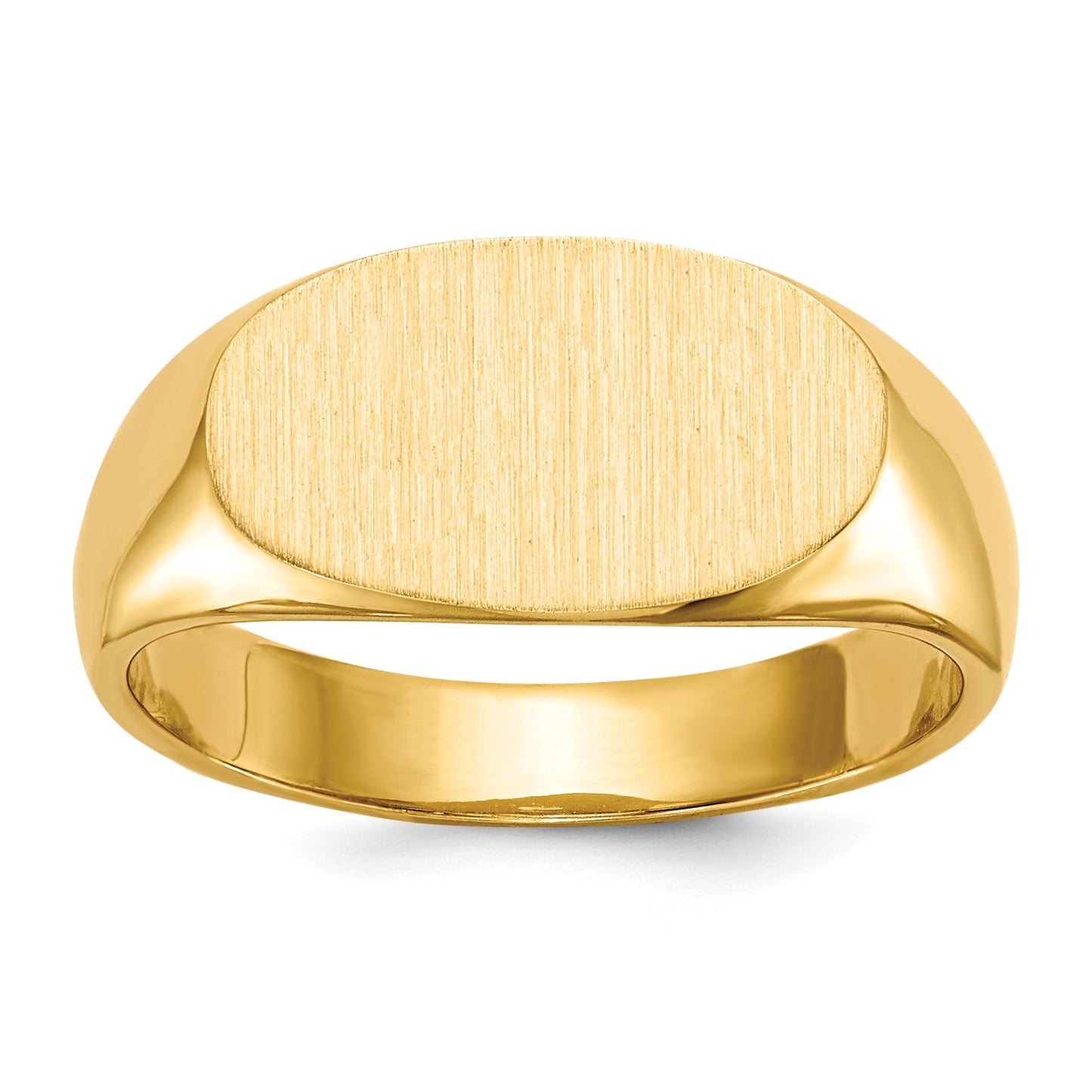 14k 13.5x7.0mm East-West Oval Closed Back Signet Ring
