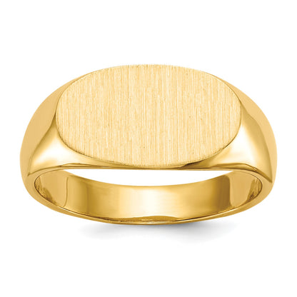 14k 13.5x7.0mm East-West Oval Closed Back Signet Ring