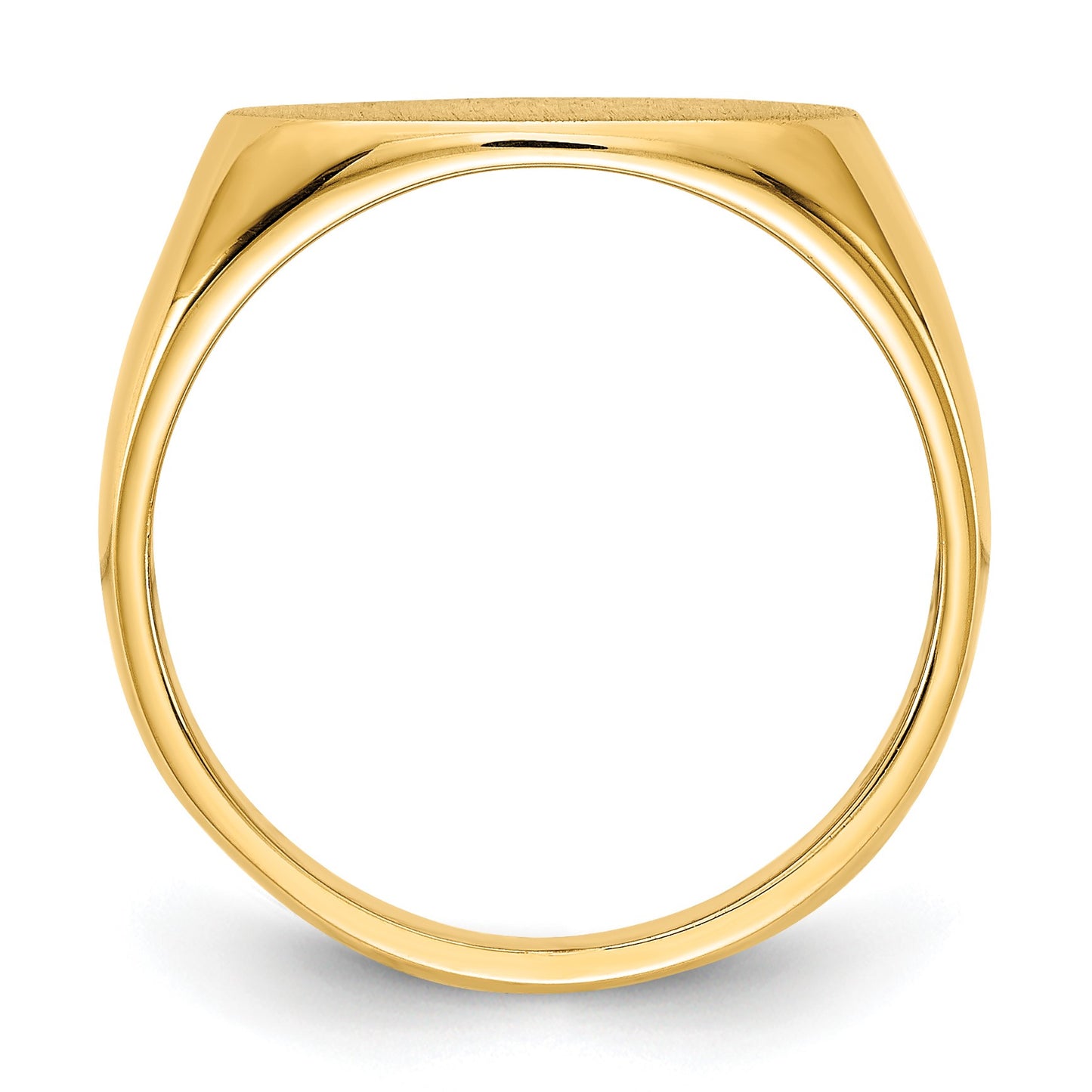 14k 13.5x8.0mm East-West Oval Closed Back Signet Ring