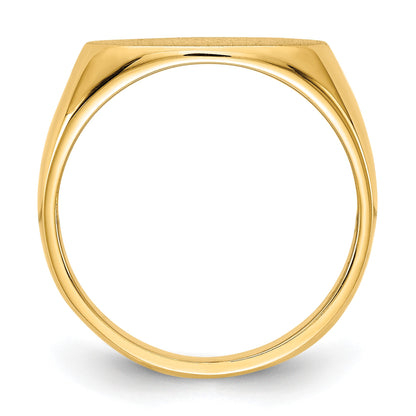 14k 13.5x8.0mm East-West Oval Closed Back Signet Ring