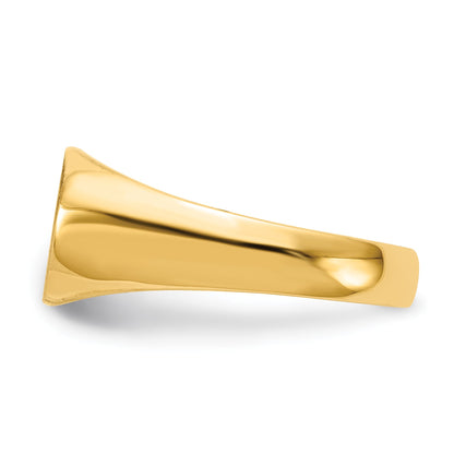 14k 13.5x8.0mm East-West Oval Closed Back Signet Ring