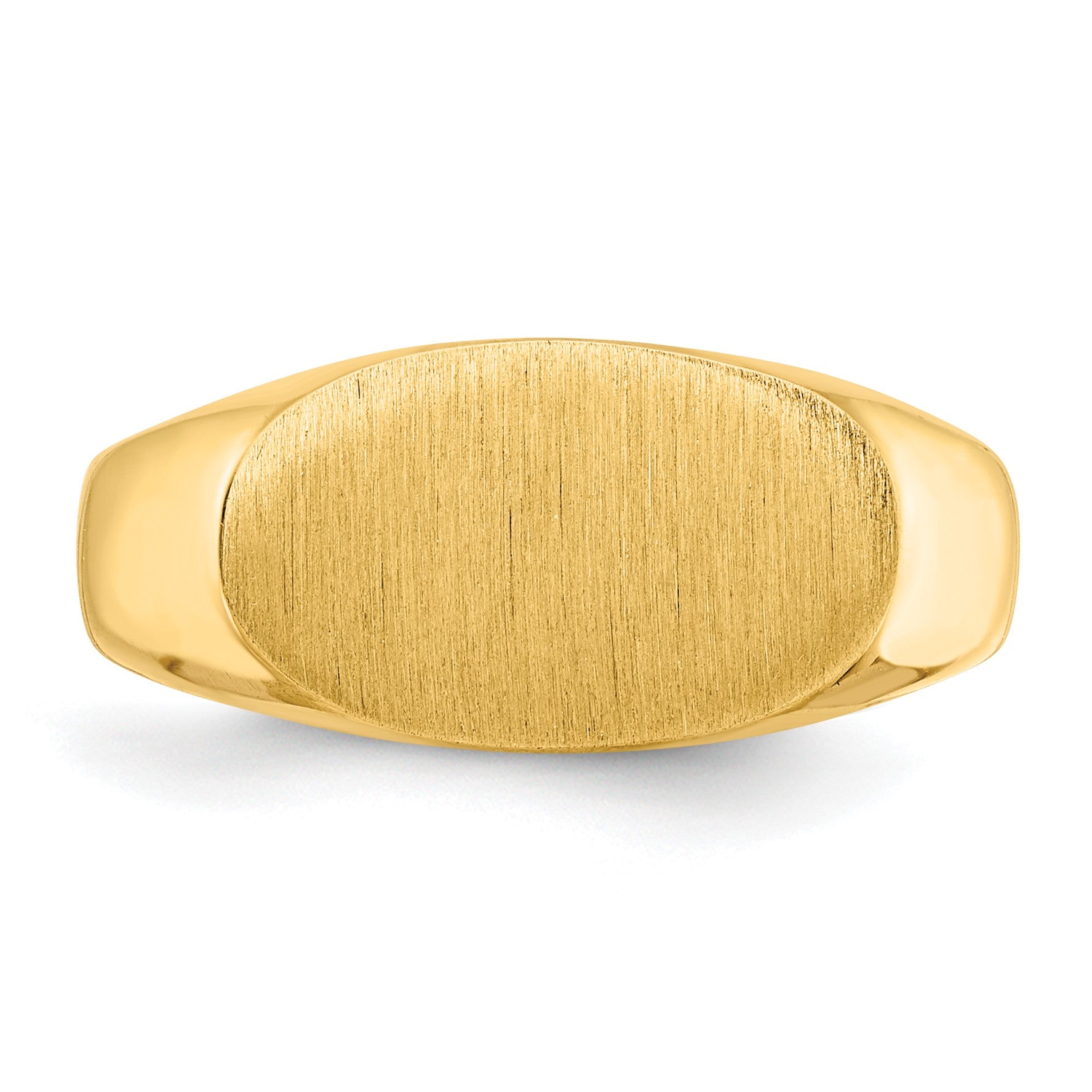 14k 13.5x8.0mm East-West Oval Closed Back Signet Ring